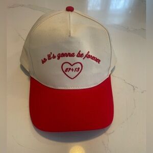 Taylor Swift Travis Kelce Red and White Embroidered Cap Hat